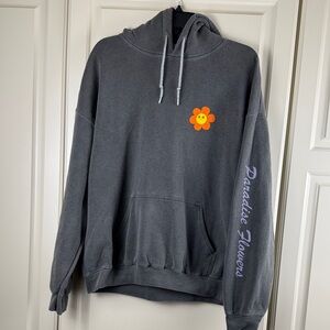 BDG Urban Outfitters large Gray Hoodie Have a Nice Day Paradise Flowers